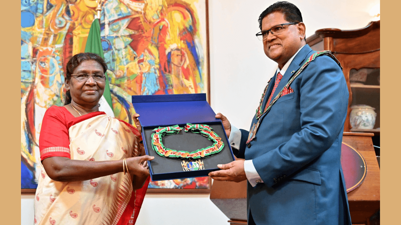 President Droupadi Murmu Conferred with Suriname’s Highest Civilian Award