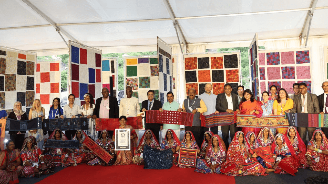 Guinness World Record for ‘largest display of Lambani items’ during 3rd G20 Culture Working Group Meeting in Hampi, Karnataka