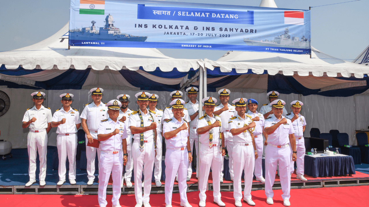 INS Sahyadri and INS Kolkata Mission Deployed in South Eastern IOR visit Jakarta, Indonesia