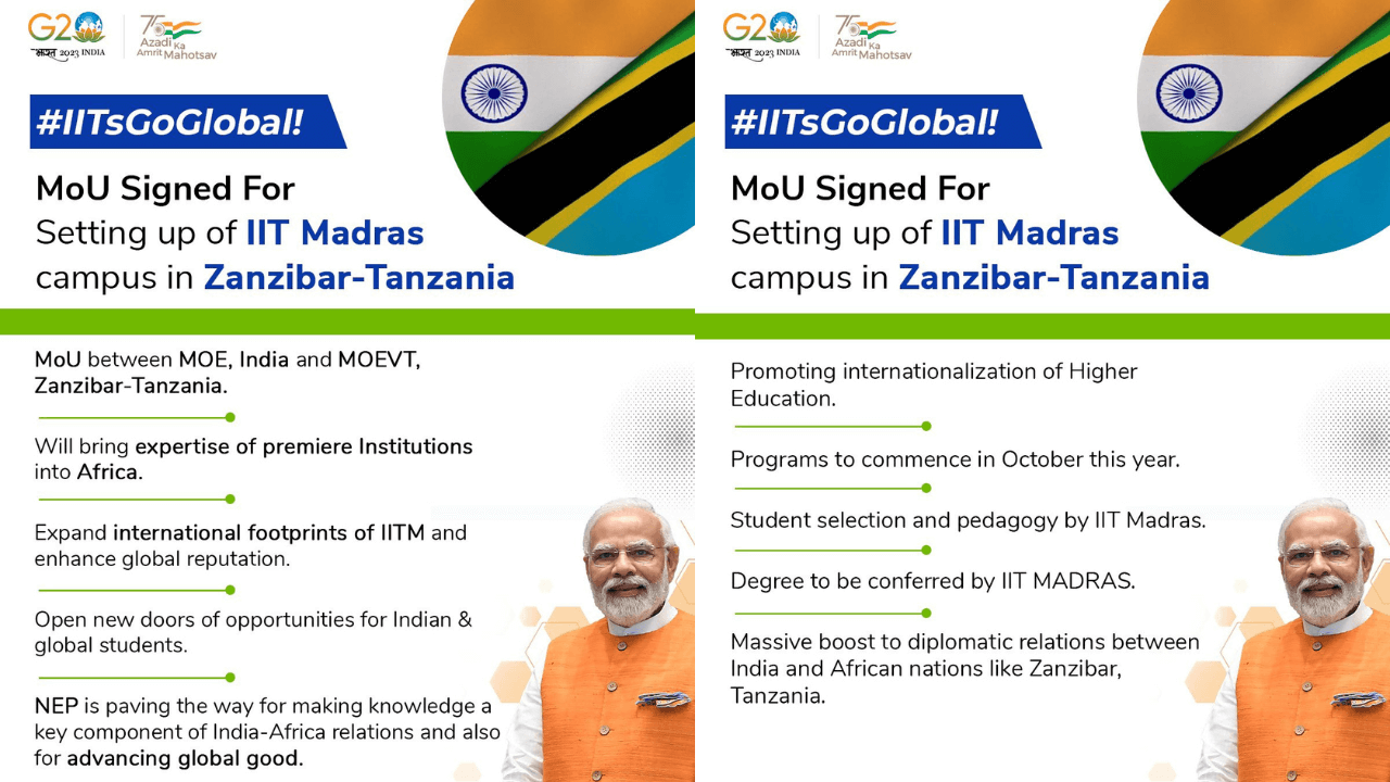 MoU signed with Zanzibar-Tanzania to set up the First ever IIT Campus outside India